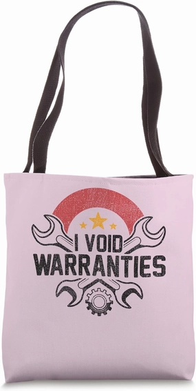 I Void Warranties Funny Sarcastic Mechanic Engine Meme Tote Bag