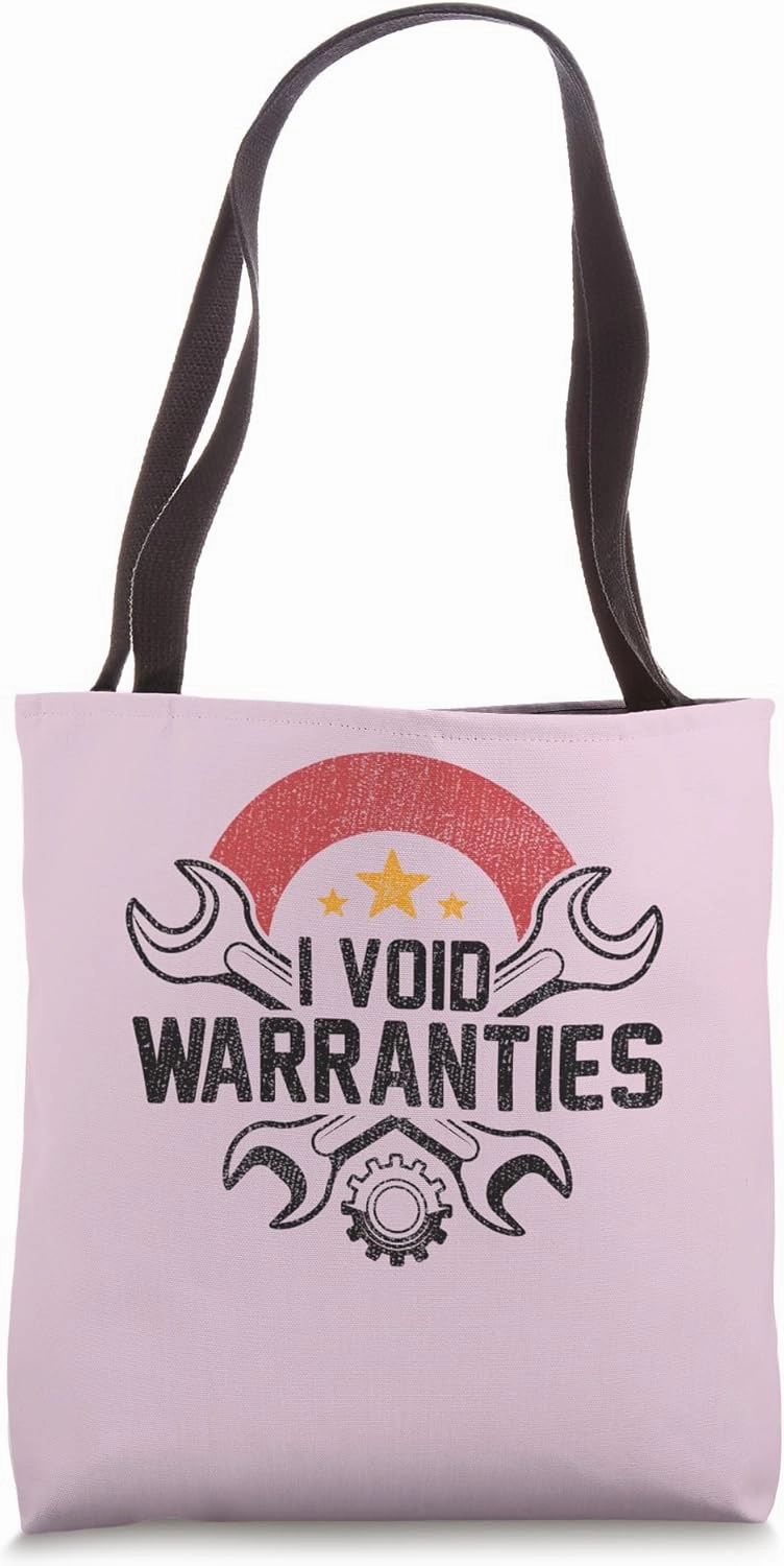 I Void Warranties Funny Sarcastic Mechanic Engine Meme Tote Bag