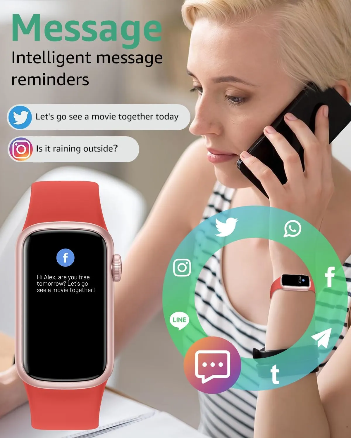 IMFRCHCS Fitness Tracker,Smart Watch with 1.47" Touch Display,137 Sport Modes Fitness Watch with Heart Rate Sleep Monitor, Step Counter,IP68 Waterproof Activity Trackers for Women Men