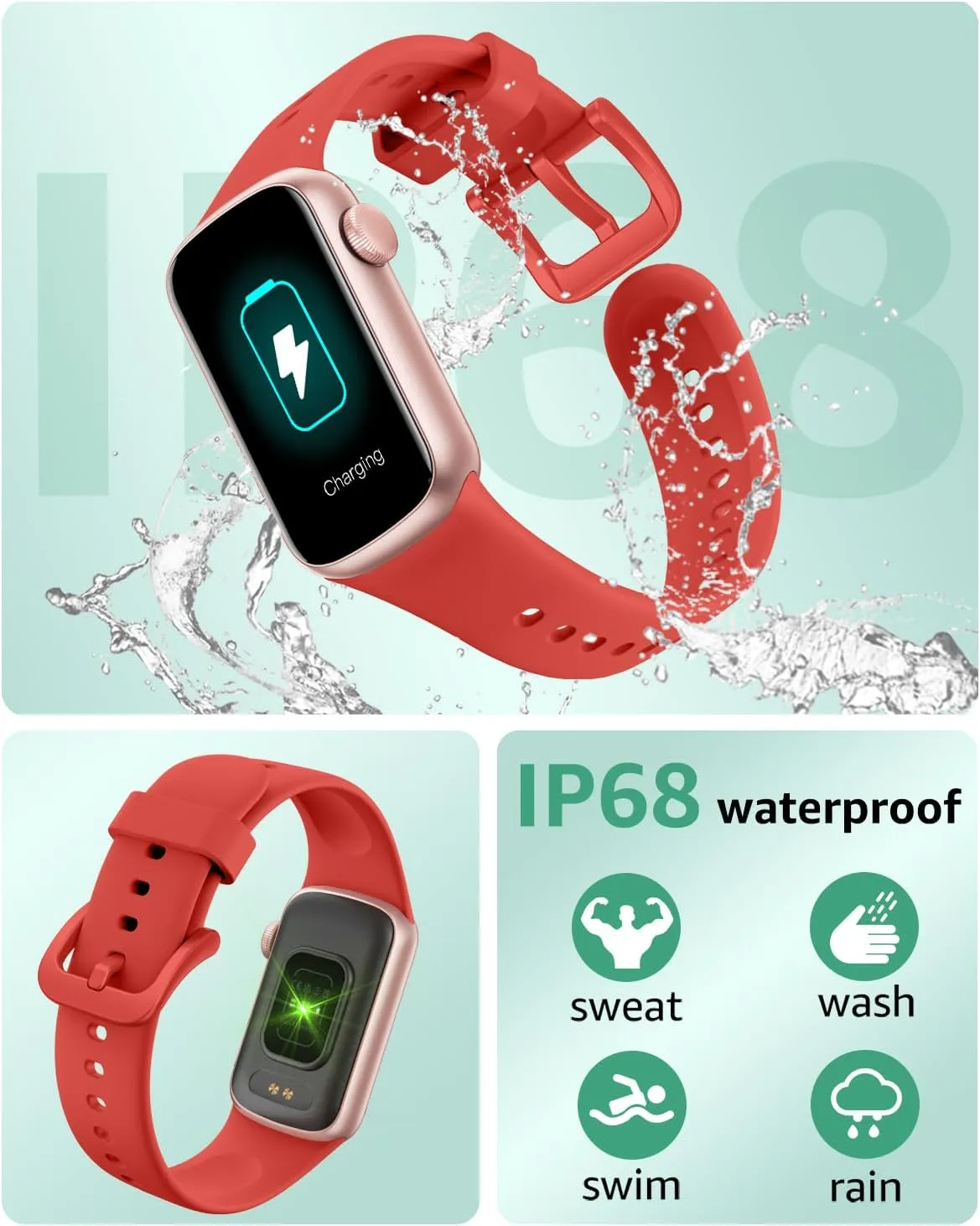 IMFRCHCS Fitness Tracker,Smart Watch with 1.47" Touch Display,137 Sport Modes Fitness Watch with Heart Rate Sleep Monitor, Step Counter,IP68 Waterproof Activity Trackers for Women Men