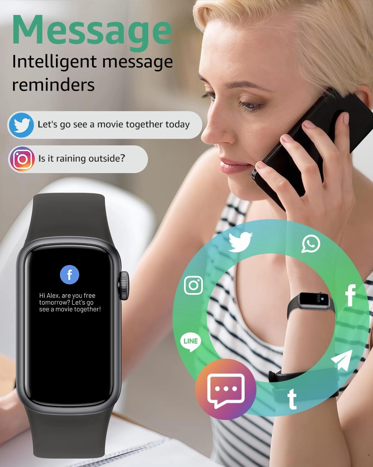 IMFRCHCS Fitness Tracker,Smart Watch with 1.47" Touch Display,137 Sport Modes Fitness Watch with Heart Rate Sleep Monitor, Step Counter,IP68 Waterproof Activity Trackers for Women Men