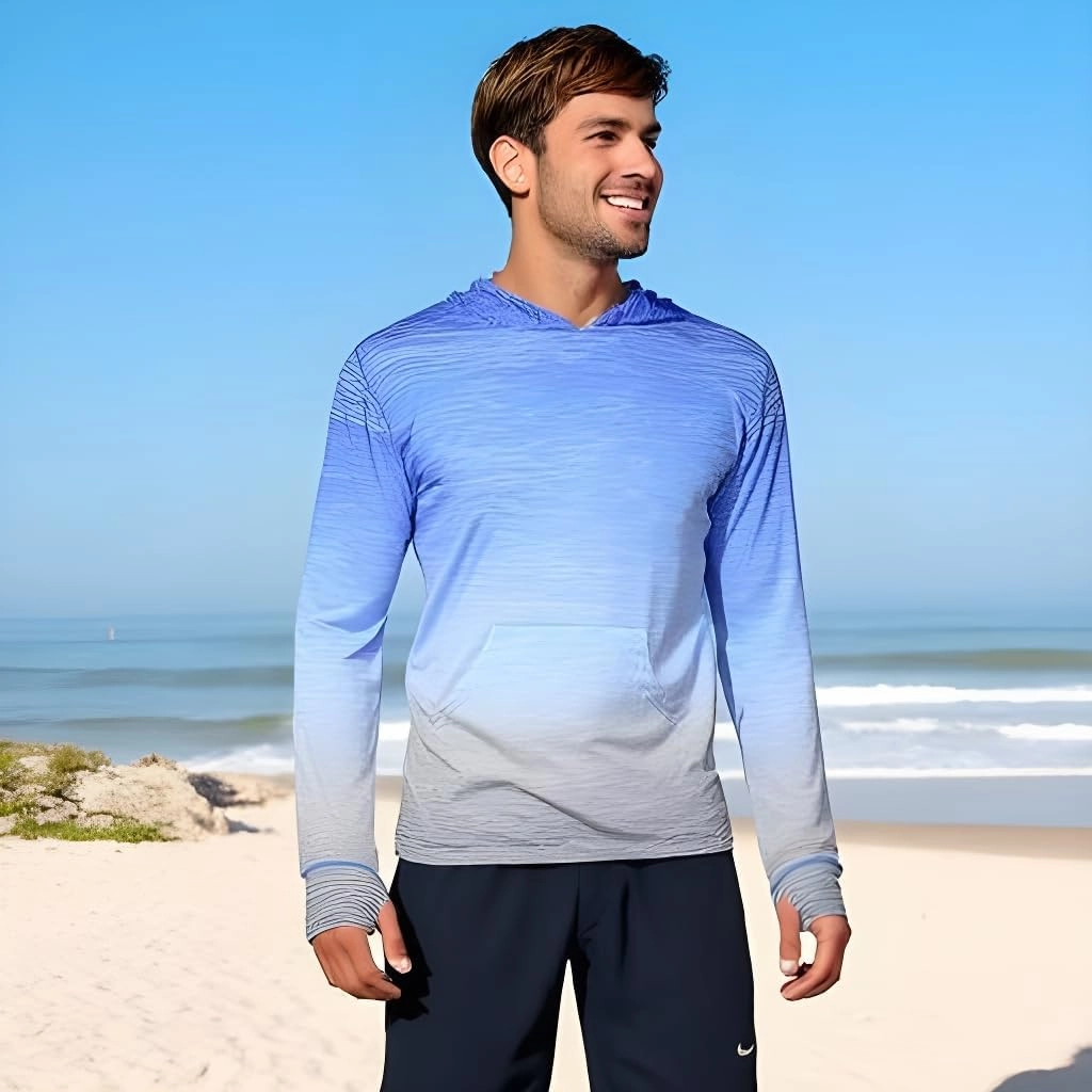 INGEAR Sun Shirts for Men - Lightweight SPF 50  UV Protection Hoodie with Pocket for Fishing, Running, Hiking, Swim Rashguard