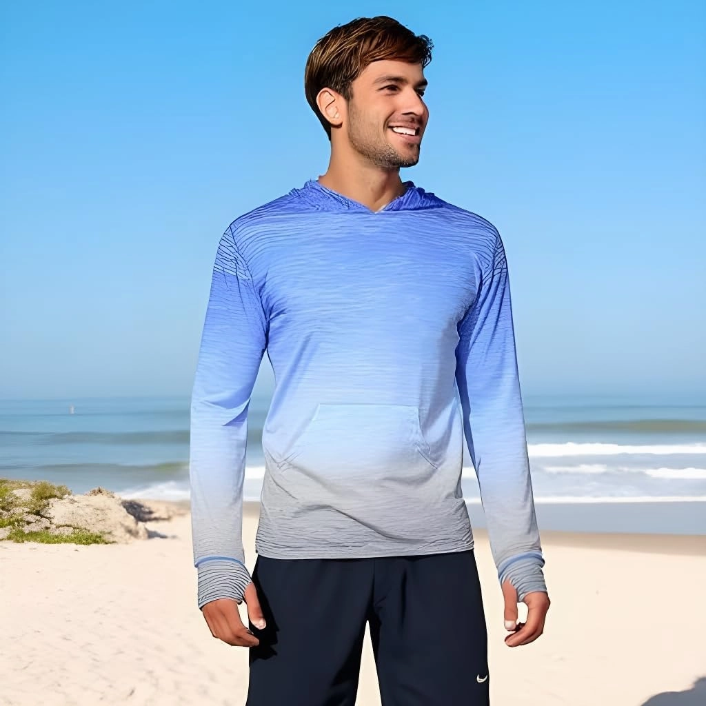 INGEAR Sun Shirts for Men - Lightweight SPF 50  UV Protection Hoodie with Pocket for Fishing, Running, Hiking, Swim Rashguard