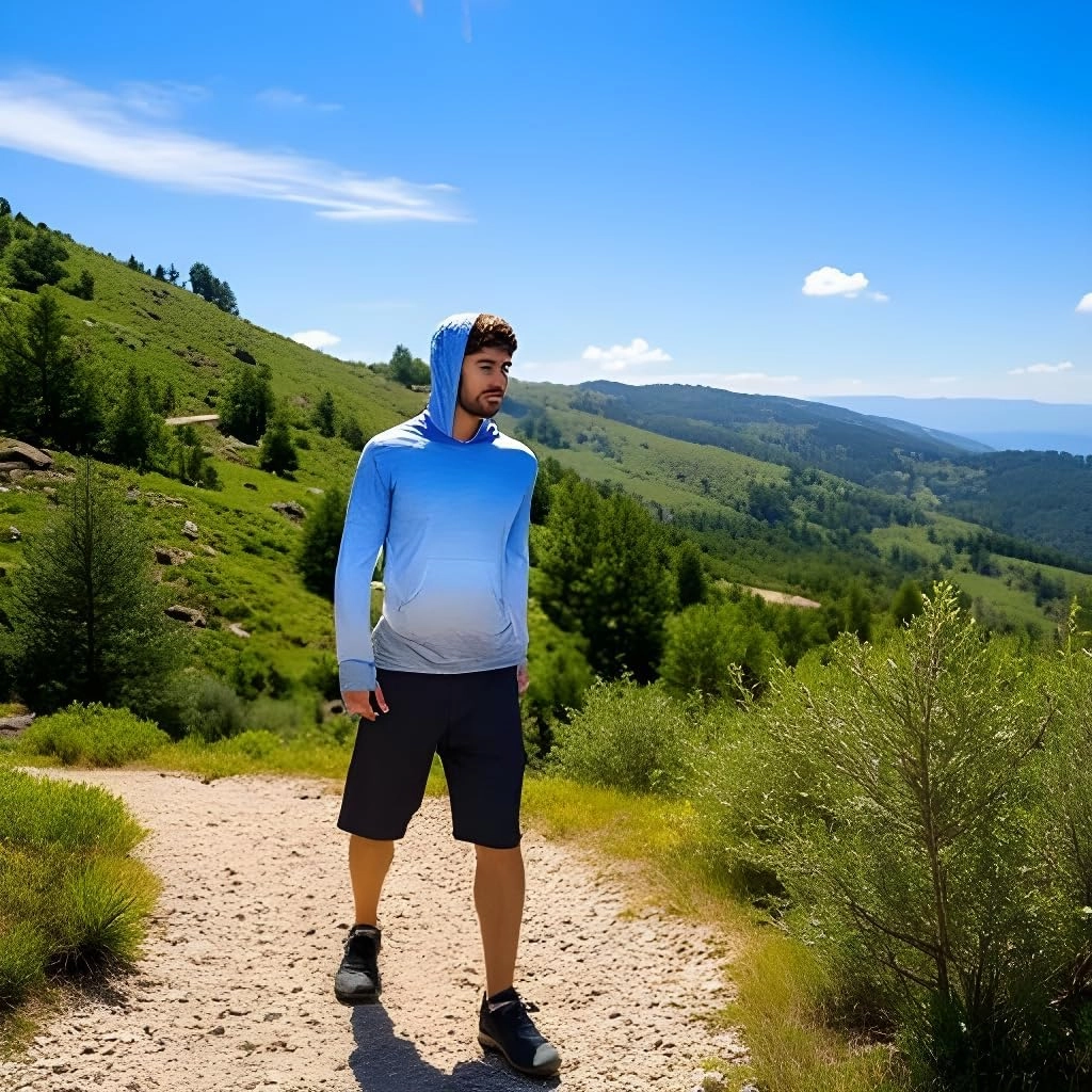 INGEAR Sun Shirts for Men - Lightweight SPF 50  UV Protection Hoodie with Pocket for Fishing, Running, Hiking, Swim Rashguard
