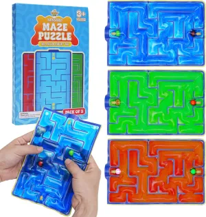 IPIDIPI TOYS Gel-Filled Maze Puzzle – Quiet Sensory Squishy Fidget Toy for All Ages, Tactile Gel Pads, Classroom Rewards, Stocking Stuffers, Party Favors, and Gifts - Pack of 3