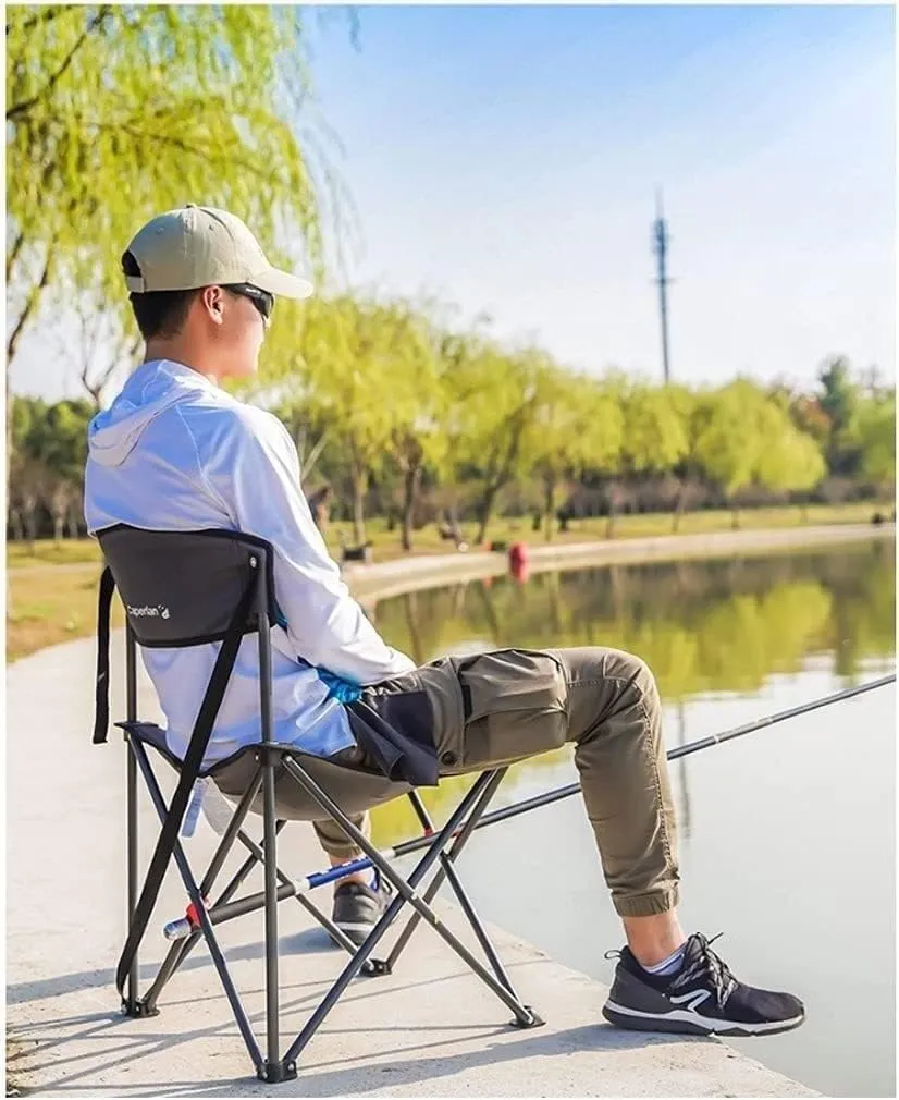 IRYZE Outdoor Chair Folding Camping Chair Folding Backrest Chair Lightweight Portable Small Stool Padded Seat for Camping Garden Trips Camping Chair Foldable Chair (Color : B)