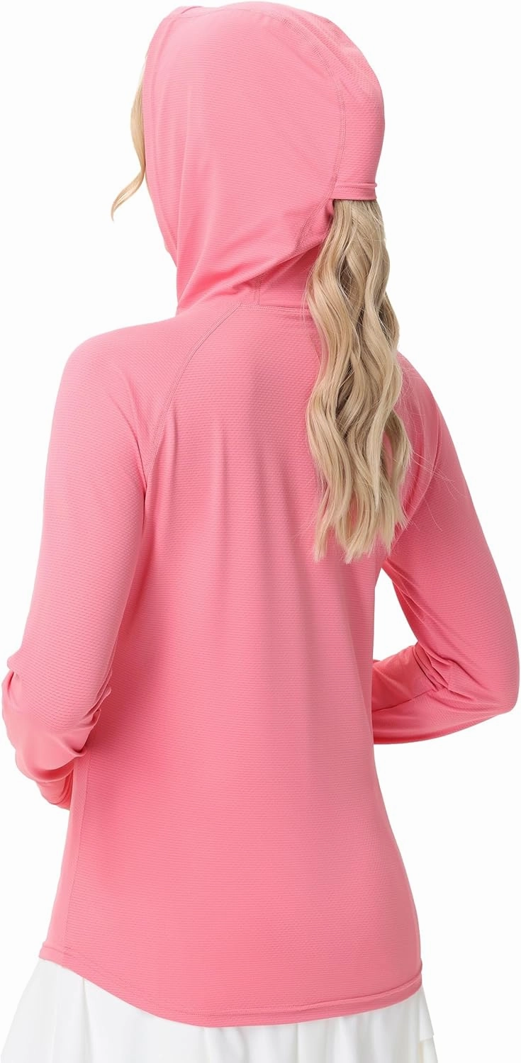 isnowood Women's Sun Protection Rash Guard, UV UPF 50  Long Sleeve Shirts, Lightweight Top for Hiking Running Outdoor Fishing