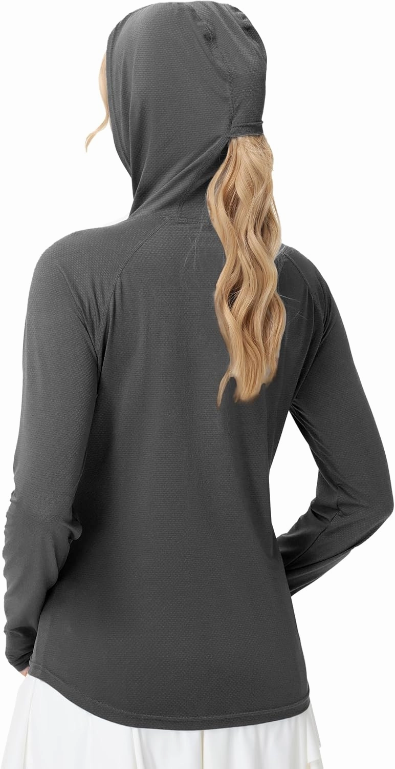 isnowood Women's Sun Protection Rash Guard, UV UPF 50  Long Sleeve Shirts, Lightweight Top for Hiking Running Outdoor Fishing