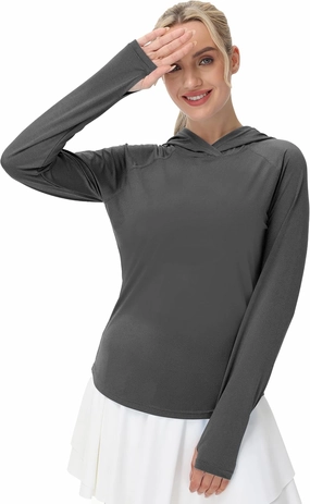 isnowood Women's Sun Protection Rash Guard, UV UPF 50  Long Sleeve Shirts, Lightweight Top for Hiking Running Outdoor Fishing