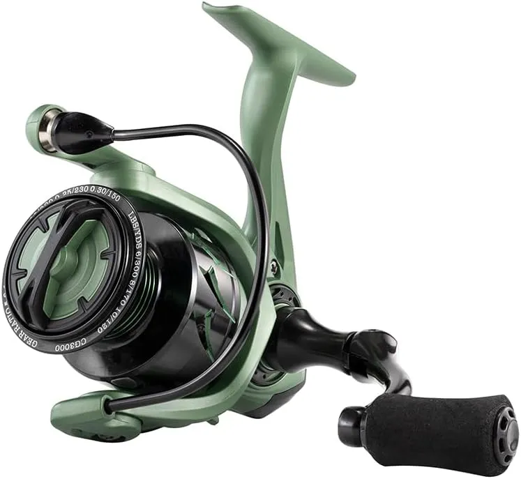 J-BARZILLAI CR Spinning Reel for Saltwater 5.2:1 Gear Ratio Spinning Reel 2000/3000/4000/5000 Lightweight Carrete de Pesca Stainless Steel Ball Bearings Up to 17.6 Lbs Drag Nylon Aluminum Frame