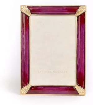 Jay Strongwater Leonard Pave Corner 4" x 6" Frame - Topaz