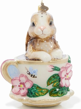 Jay Strongwater Bunny Teacup Ornament - SDH20084-250