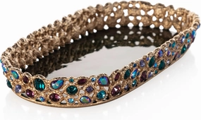 Jay Strongwater Julius Bejeweled Tray - Peacock - SDH2554-208
