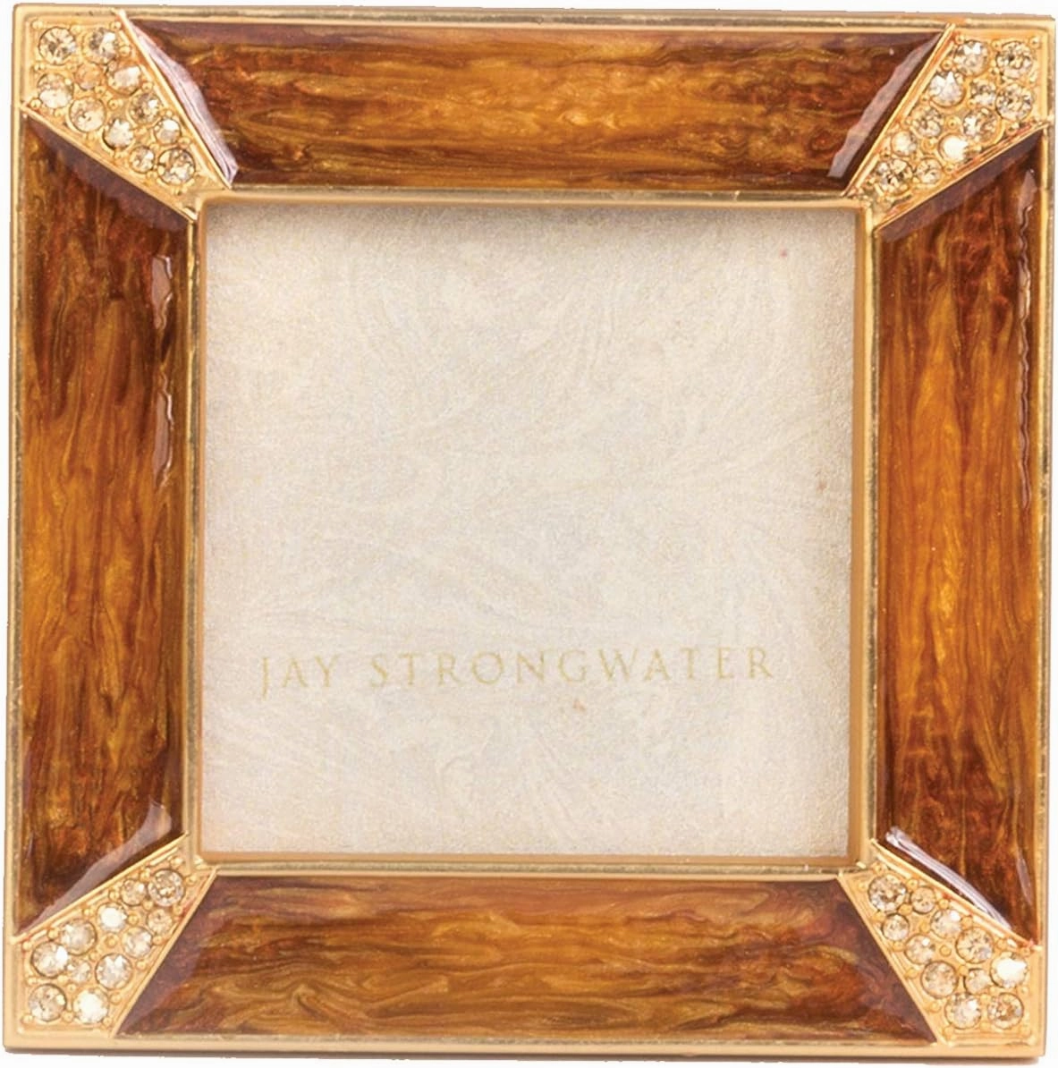 Jay Strongwater Leland Pave Corner 2" Square Frame - Topaz