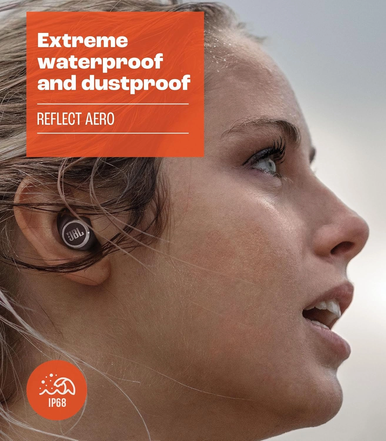 JBL Reflect Aero - True Wireless Noise Cancelling Active Earbuds, 6 mics for Perfect Calls with VoiceAware, Extreme dustproof & Waterproof, Comfortable, Secure fit, 24hr with Fast-Charging (Black)