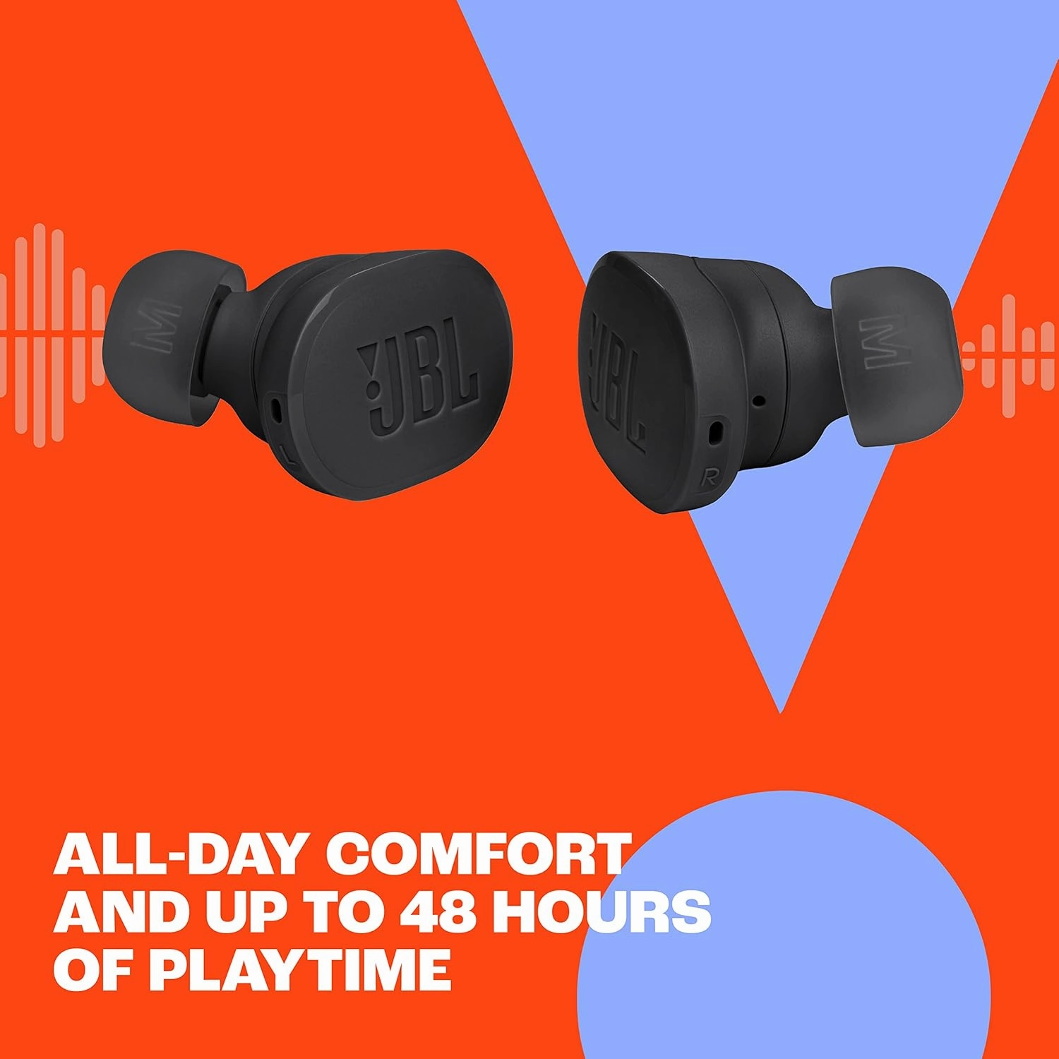 JBL Tune Buds True Wireless Noise Cancelling Earbuds, 4-Mic Technology for Crisp Clear Calls, Up to 48 HR Battery Life, Water and dust Resistant - Purple (Renewed)