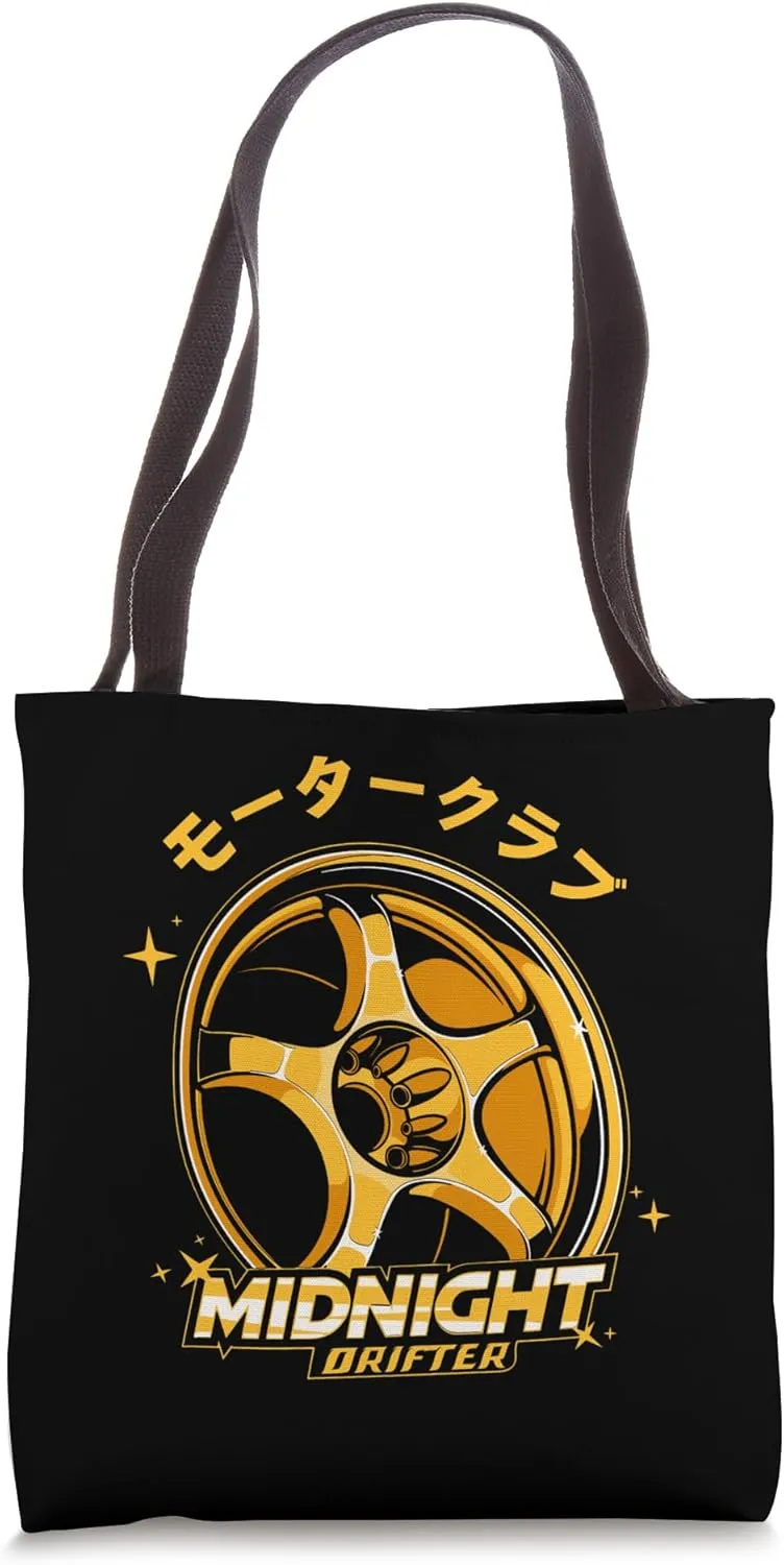 JDM Drift Car Racer Tokyo Street Drifting Twin Turbo Racing Tote Bag