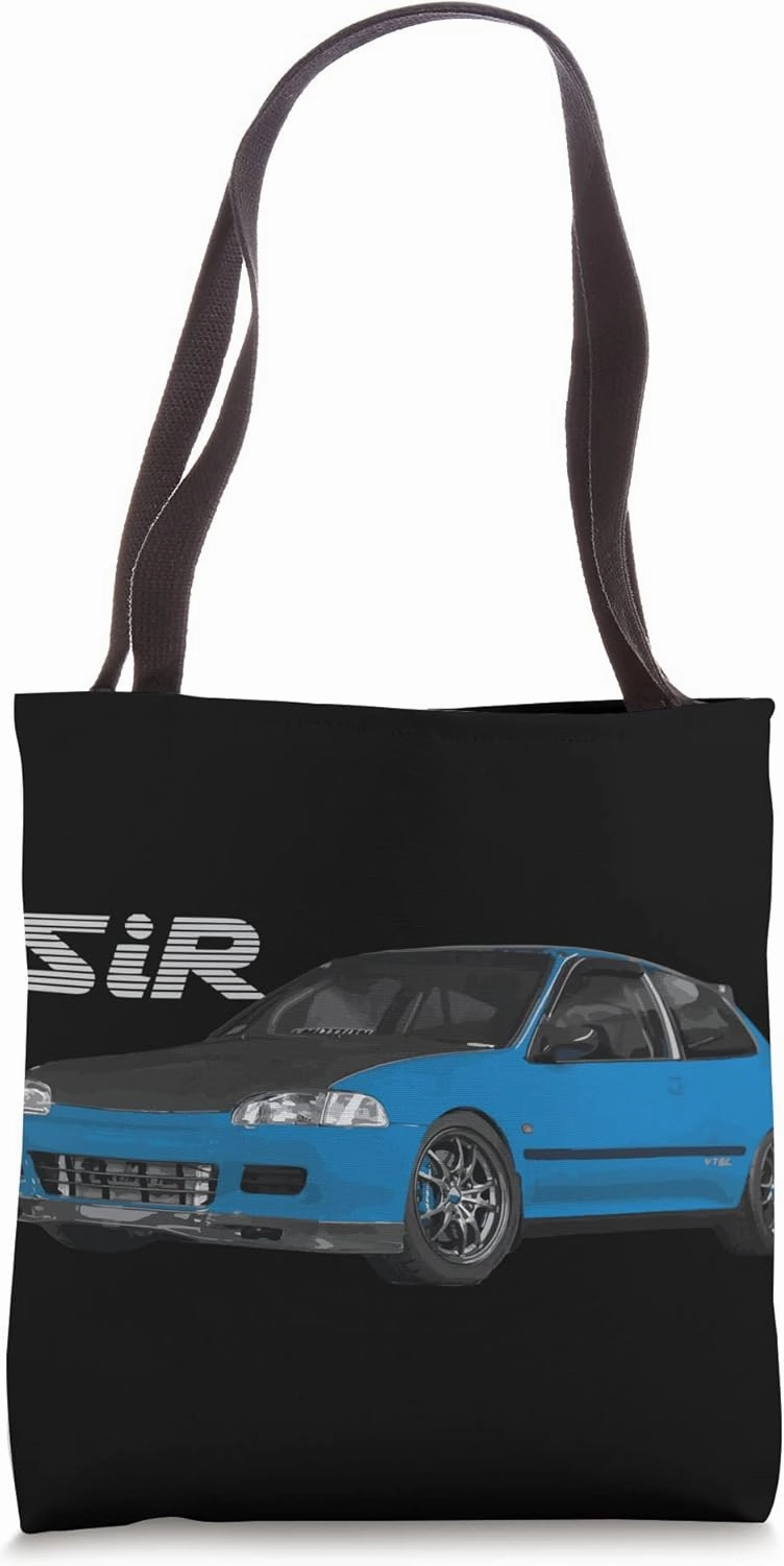 JDM Car EG SI Hatch Blue Carbon Nitrous Tote Bag