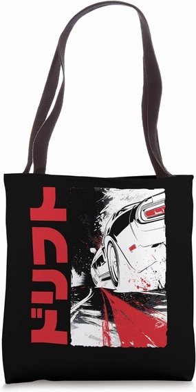 JDM Drift Car Japanese Tuner Boost Drift Racer Retro Vintage Tote Bag