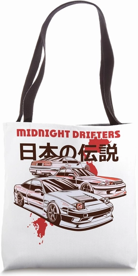 JDM Drift Car Racer Tokyo Street Drifting Twin Turbo Racing Tote Bag