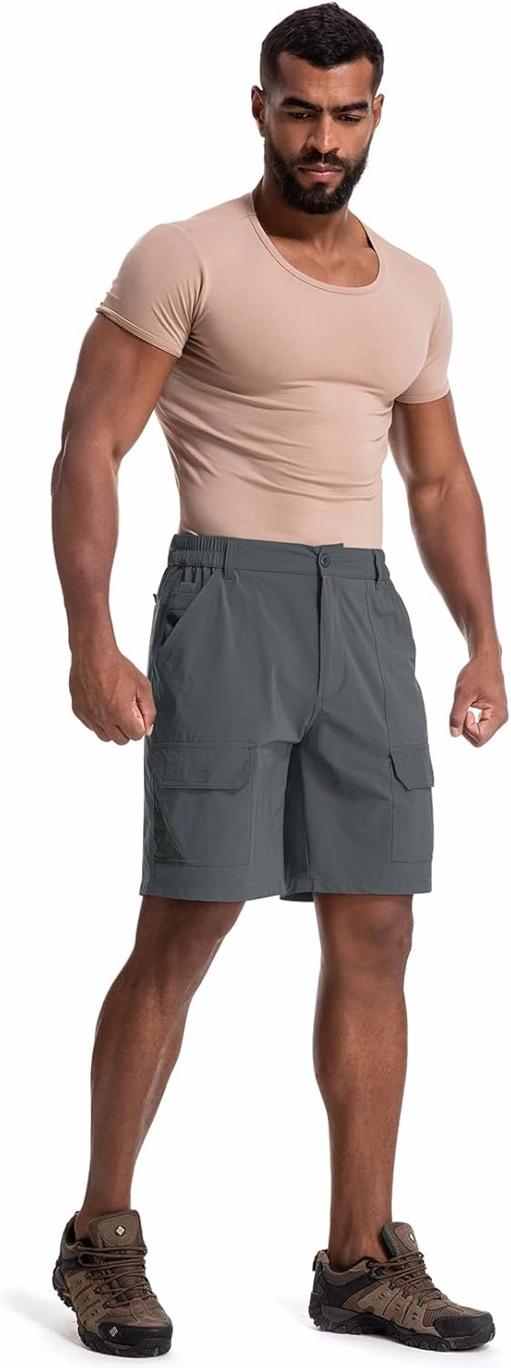 Jessie Kidden Mens Stretch Casual Lightweight Water Resistant Quick Dry Cargo Fishing Hiking Shorts
