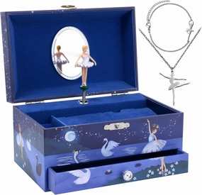 Jewelkeeper Ballerina Music Box & Little Girls Jewellery Set - 3 Ballerina Gifts for Girls