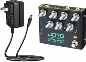 JOYO Bass Guitar Pedals Preamp Overdrive Pedal (TIDAL WAVE R-30) Bundle with JOYO DC 9V 500mA Guitar Pedal Power Supply Adapter