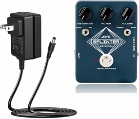 JOYO Distortion Guitar Effect Pedal (JF-21) Bundle with JOYO DC 9V 500mA Guitar Pedal Power Supply Adapter