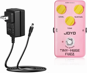 JOYO Fuzz Guitar Pedal (TINY-HUGE JF-26) Bundle with JOYO DC 9V 500mA Guitar Pedal Power Supply Adapter