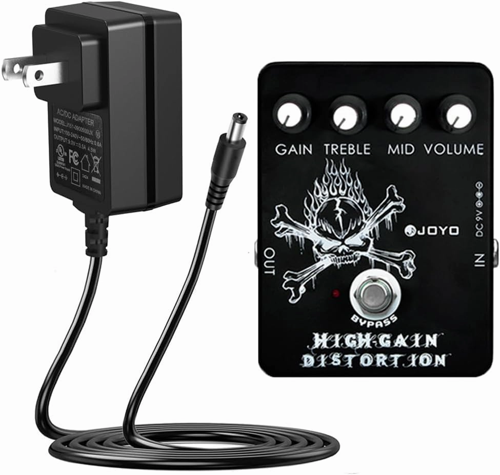 JOYO High Gain Distortion Pedal JF-04 with DC 9V 500mA Pedal Power Adapter