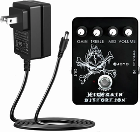 JOYO High Gain Distortion Pedal JF-04 with DC 9V 500mA Pedal Power Adapter