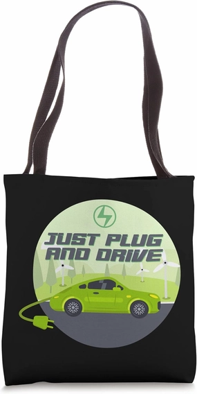 Just Plug And Drive Electric Car Tote Bag