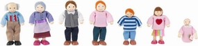 KidKraft 5" Wooden Poseable Doll Family of 7 - Caucasian, Gift for Ages 3 