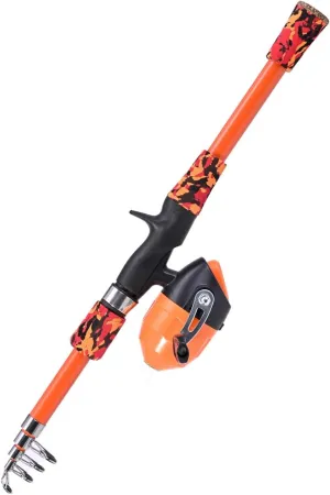 Kids Fishing Pole for Ages 5-12, Telescopic Fishing Rod and Reel Combo, Fiberglass Fishing Rod for Saltwater, 165cm Lightweight Design