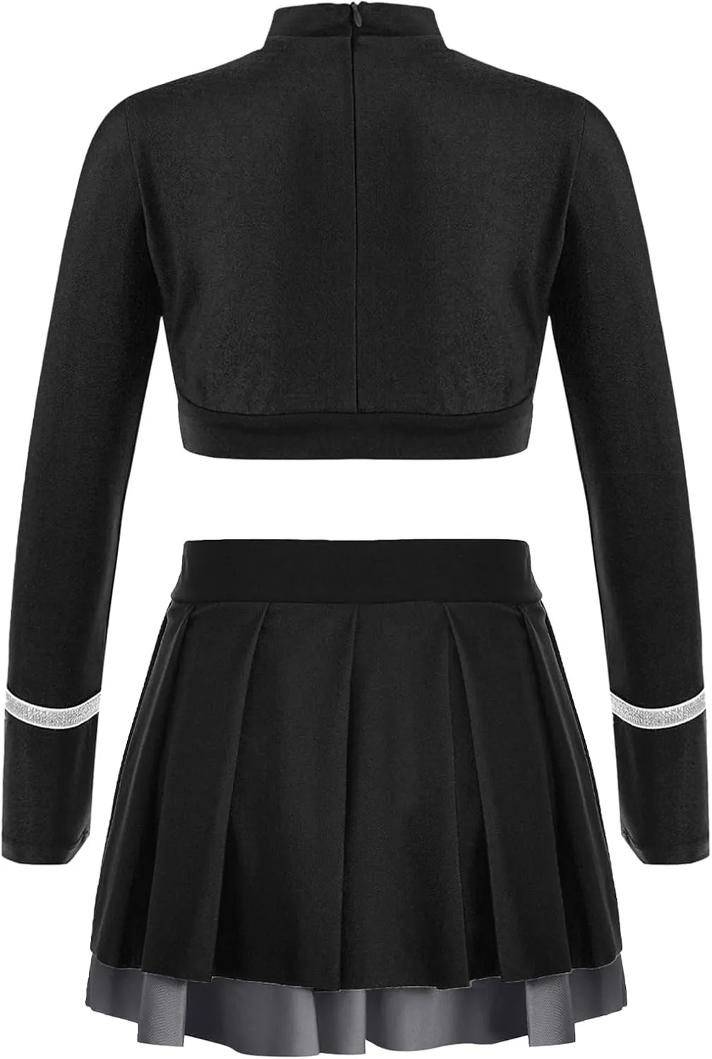 Kids Girls' Crop Top with Skirt Set Cheerleading Costumes School Musical Cheer Outfit Carnival Fancy Dress