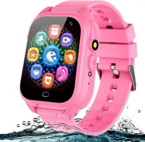 Kids Waterproof Smart Watch Toys for Boys Girls Ages 3-12, HD Touchscreen Toddler Watches with 26 Puzzle Games Camera Video Recording Pedometer MP3 Player Alarm Clock Birthday Gift
