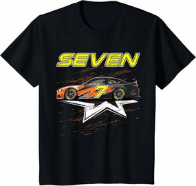 Kids 7 Seven Year Old Shirt Boy 7th Birthday Gift Race Car T-Shirt