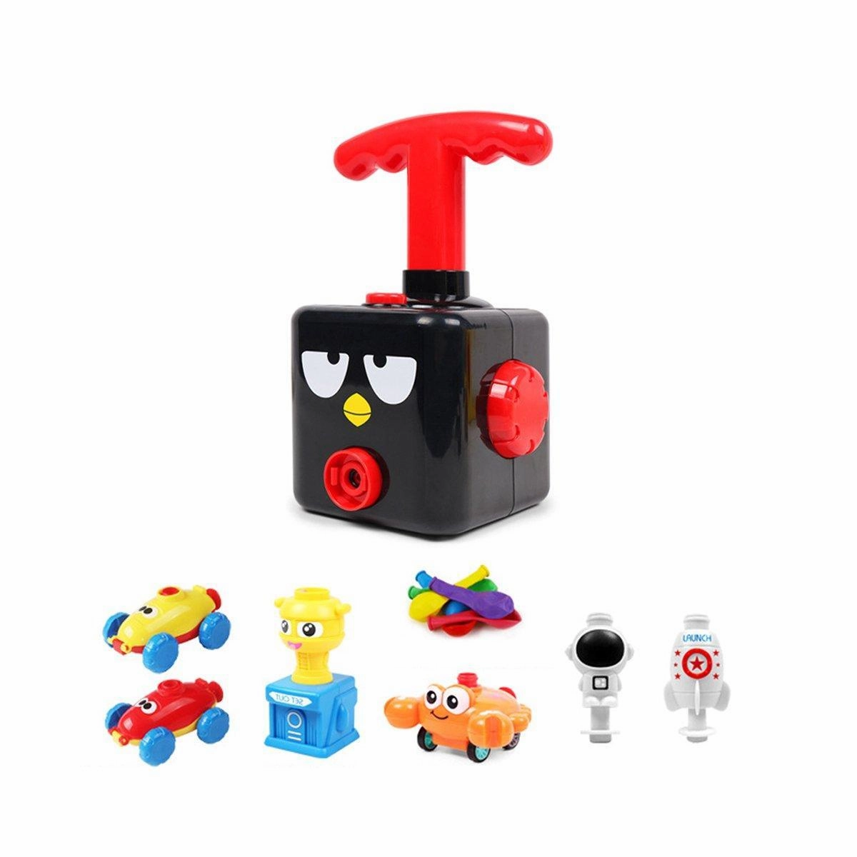 Kids Balloon Powered Car Toy Air Pump Racer Launcher Fun Vehicle Pump Toys