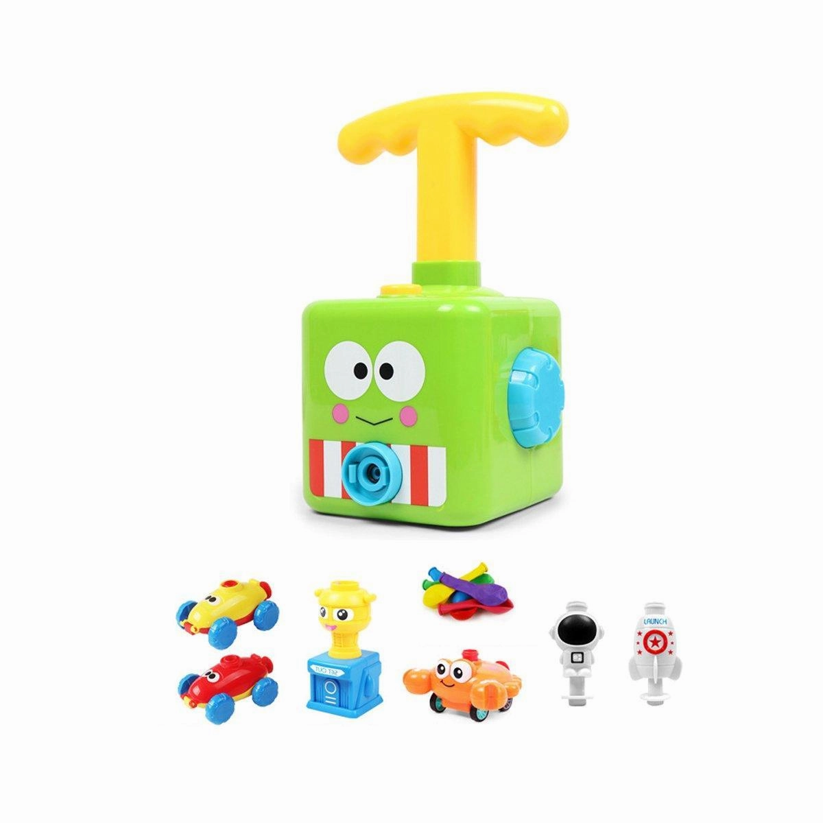 Kids Balloon Powered Car Toy Air Pump Racer Launcher Fun Vehicle Pump Toys
