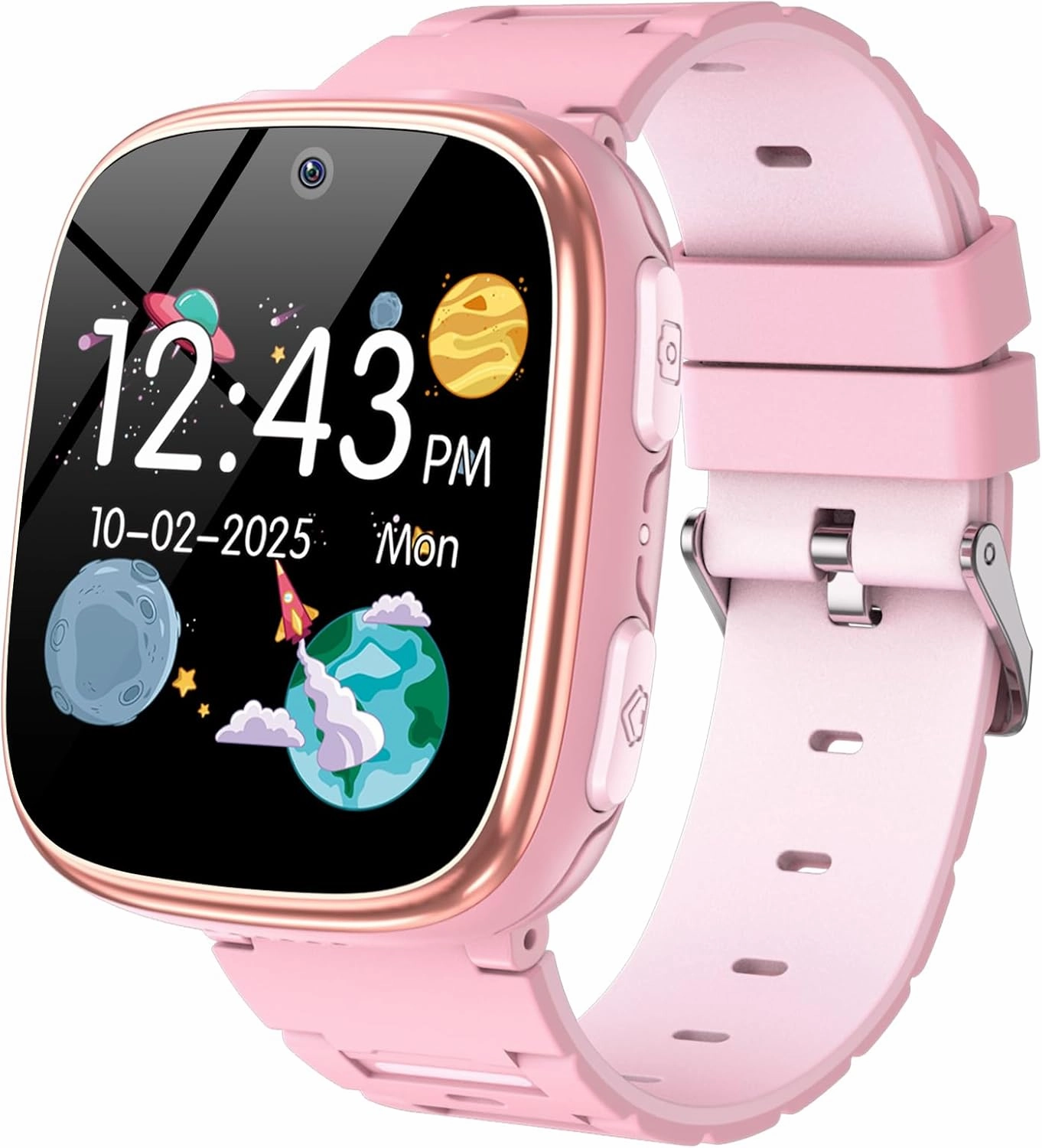 Kids Smart Watch Girls Boys - Smart Watch for Kids Game Watch Gifts for 4-12 Years Old with 15 Games Camera Alarm Video Music Player Pedometer Flashlight Birthday Gift Toys for Boys Girls (Pink)