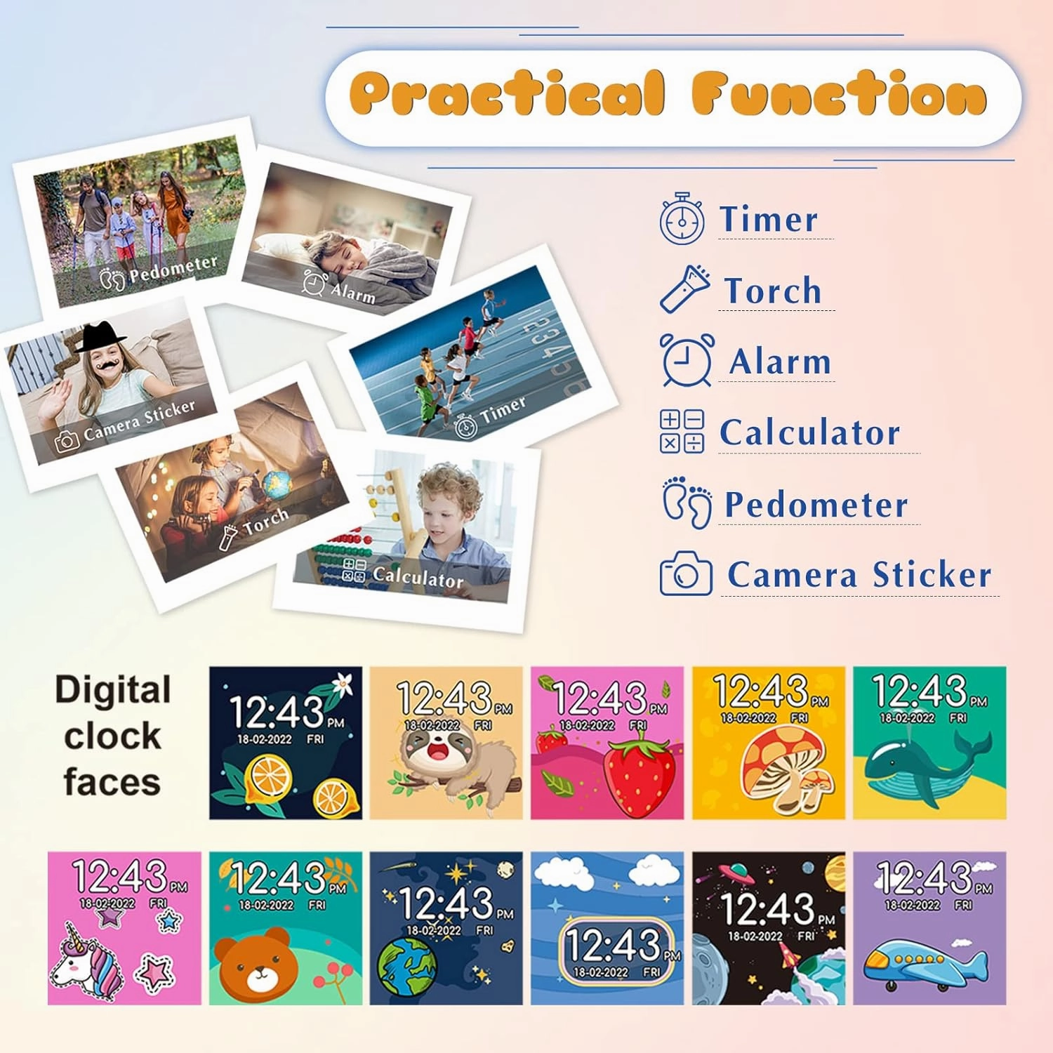 Kids Smart Watch Girls Boys - Smart Watch for Kids Game Watch Gifts for 4-12 Years Old with 15 Games Camera Alarm Video Music Player Pedometer Flashlight Birthday Gift Toys for Boys Girls (Pink)