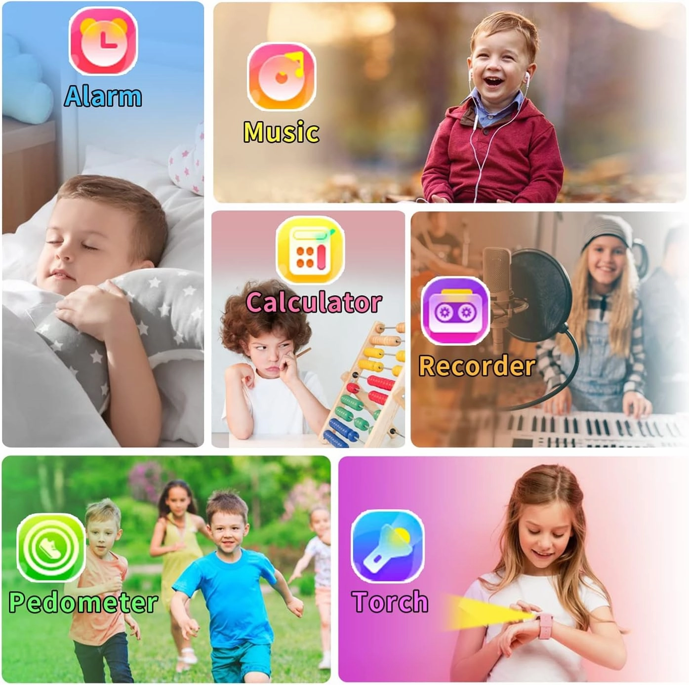 Kids Smart Watches Girls with Camera Music Player Pedometer Alarm Clock Games Calculator Flashlight 12/24 hr Toys for Ages 4-12 Years Old.Birthday Gift for Girls