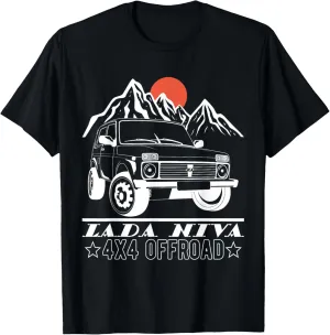Lada Niva 4x4 Offroad Off-Road Vehicle Russia USSR T-Shirt