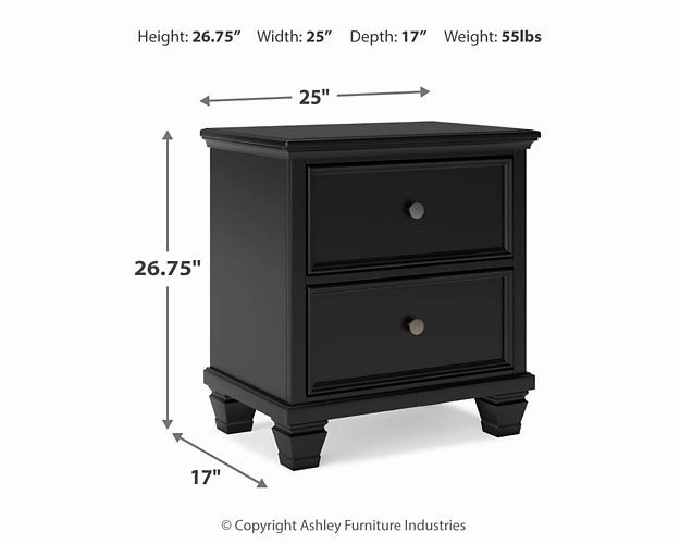 Lanolee Queen Panel Bed with Mirrored Dresser, Chest and Nightstand