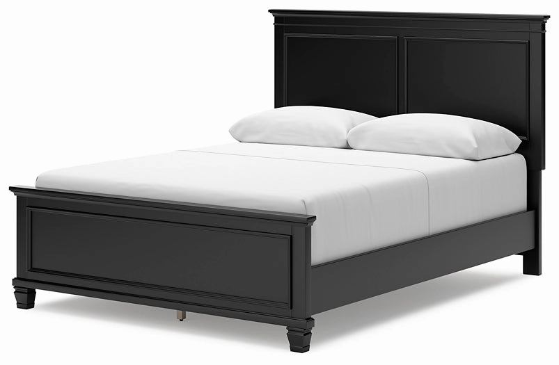 Lanolee Queen Panel Bed with Mirrored Dresser, Chest and Nightstand