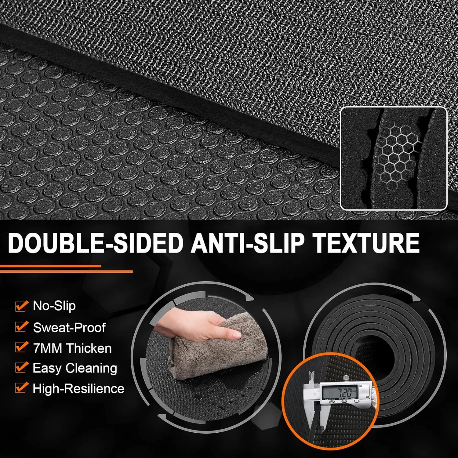 Large Exercise Mat 8'x5'|12'x6' Workout Mat for Home Gym Mats Exercise Heavy Duty Gym Flooring Fitness Mat Large Yoga Mat Cardio Mat for Weightlifting, Jump Rope, MMA, Shoe-Friendly