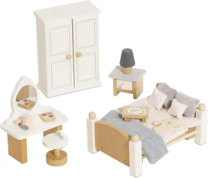 Le Toy Van - Wooden Daisylane Master Bedroom Dolls House | Accessories Play Set For Dolls Houses | Girls and Boys Dolls House Furniture Sets - Suitable For Ages 3 , ME057
