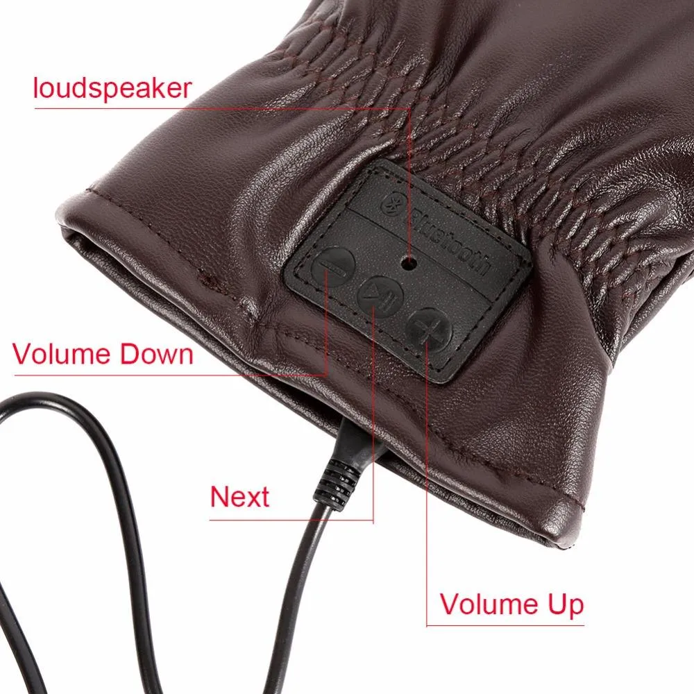 Leather Smart Bluetooth Gloves