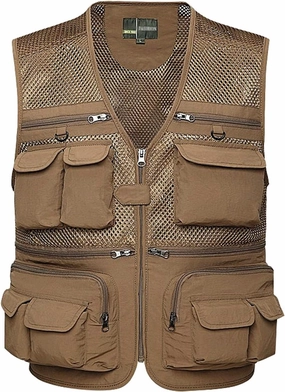 Lentta Men's Fishing Vest Summer Outdoor Lightweight Work Photo Vest 16 Pockets