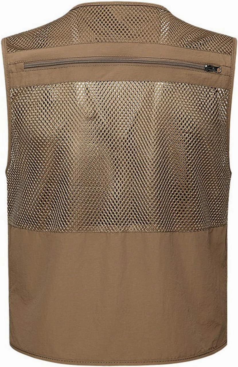 Lentta Men's Fishing Vest Summer Outdoor Lightweight Work Photo Vest 16 Pockets